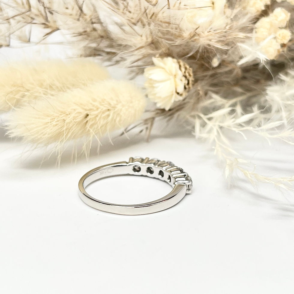 Thumbnail: 14Kt White Gold 5 Diamond Ring Band