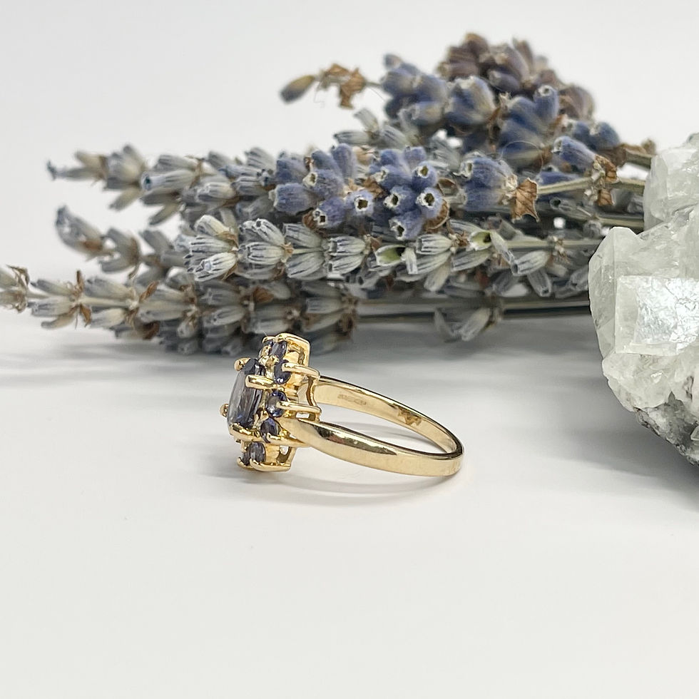 Thumbnail: 9Kt Tanzanite Flower Yellow Gold Ring