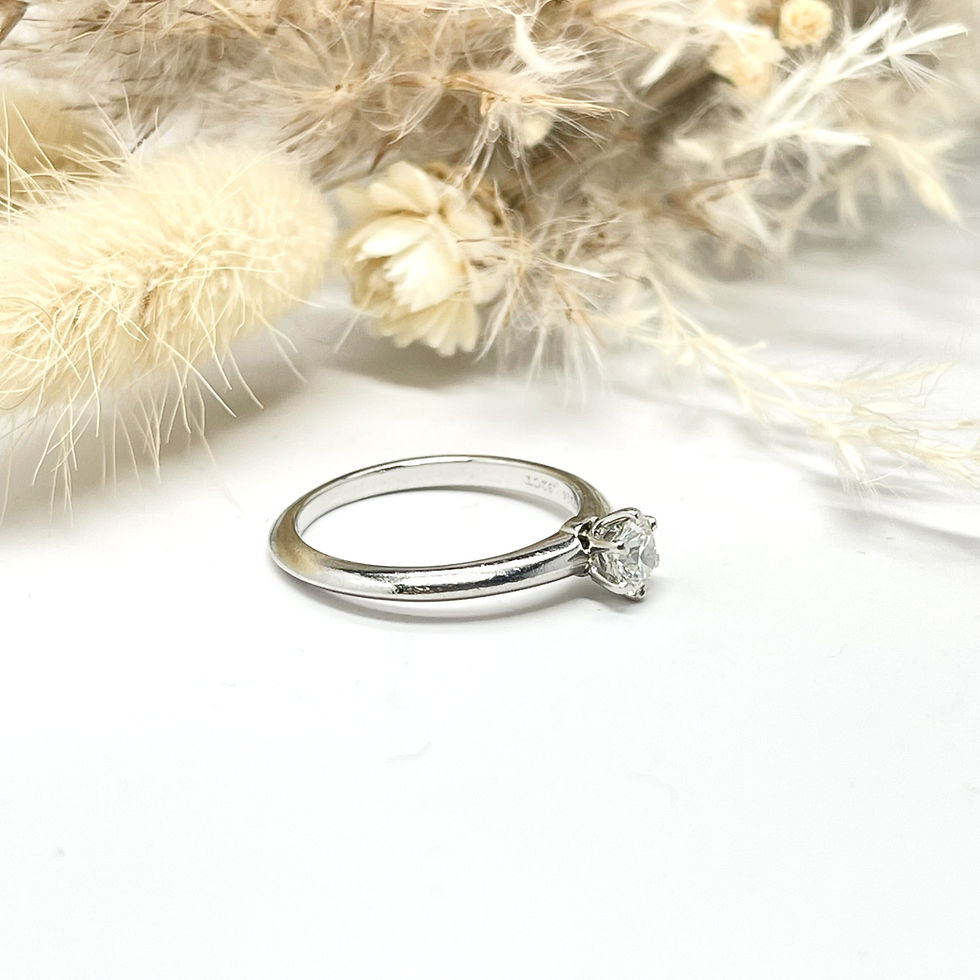 Thumbnail: Tiffany & Co 950 Platinum Solitaire Ring