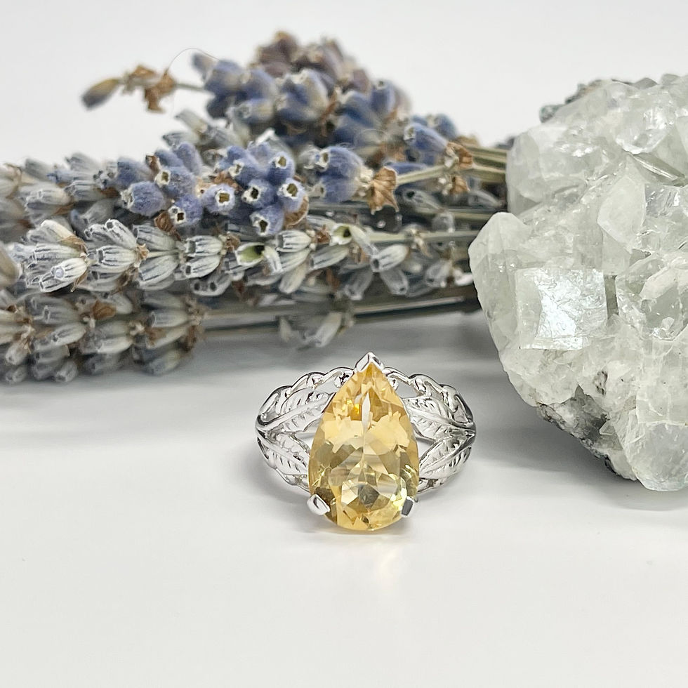 Thumbnail: Citrine Teardrop CZ Ring