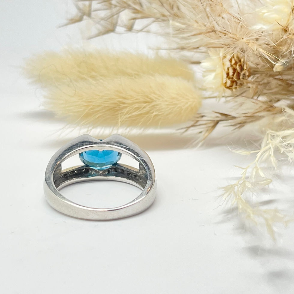 Thumbnail: 14Kt White Gold Topaz Diamond Ring