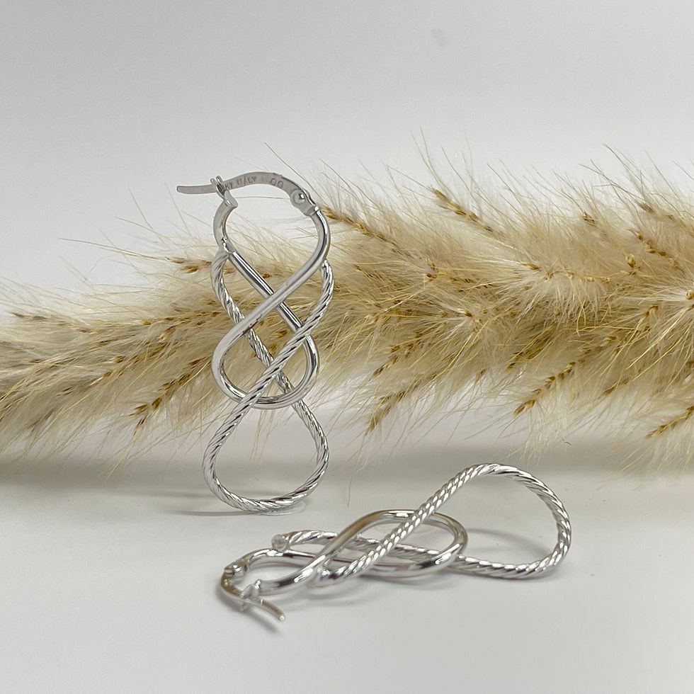 Thumbnail: 14Kt White Gold Curly Que Lever Back Earrings
