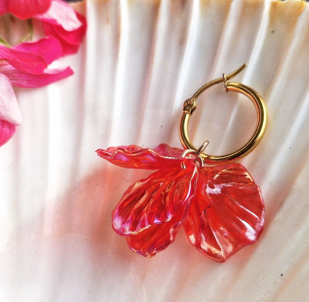 Boucles "CREOLES ROSACES"