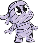 Cute purple little mummy temporary tattoo design