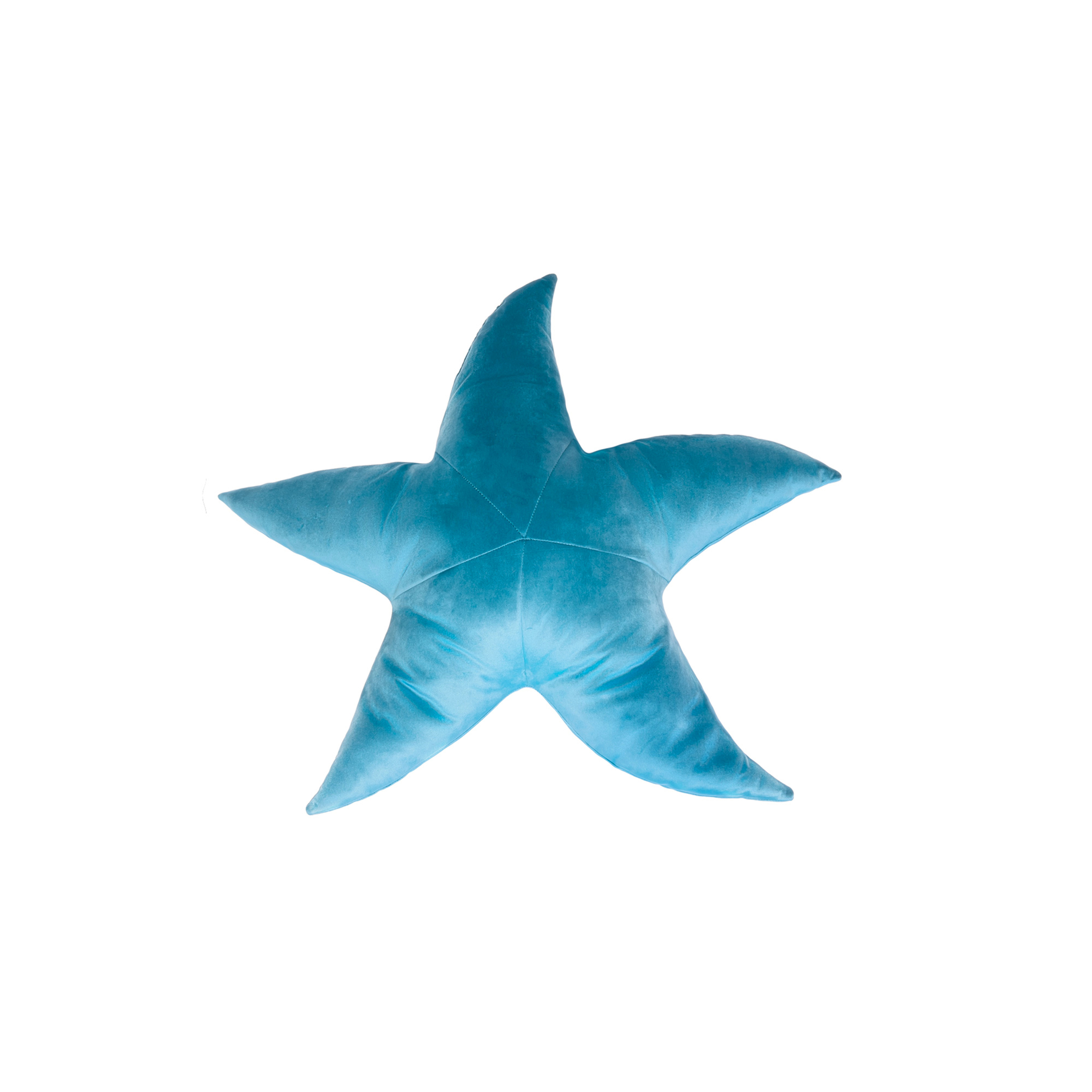Cyan starfish velvet cushion