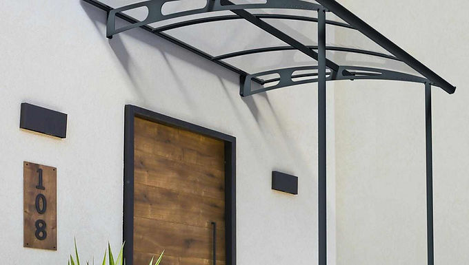 גגון VEGA אפור 2x2 עם רגליים לכניסה ולמרפסת