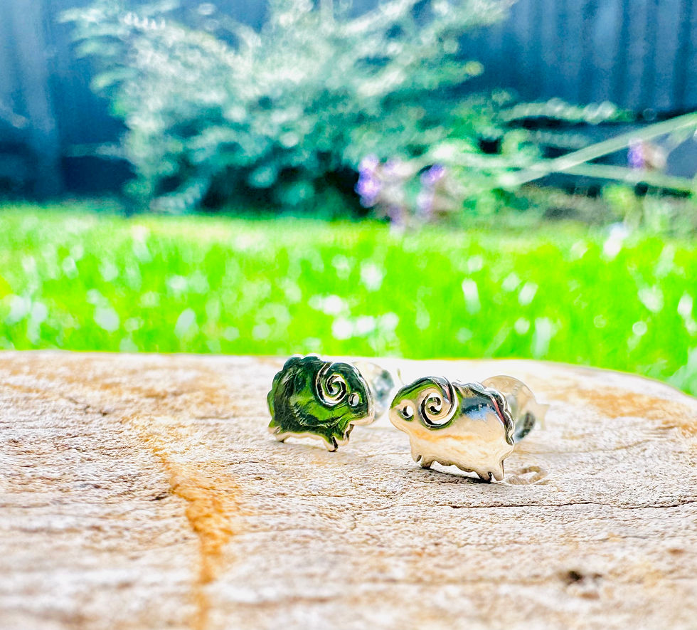 Thumbnail: 'janice' the sheep studs - 925 sterling silver earrings