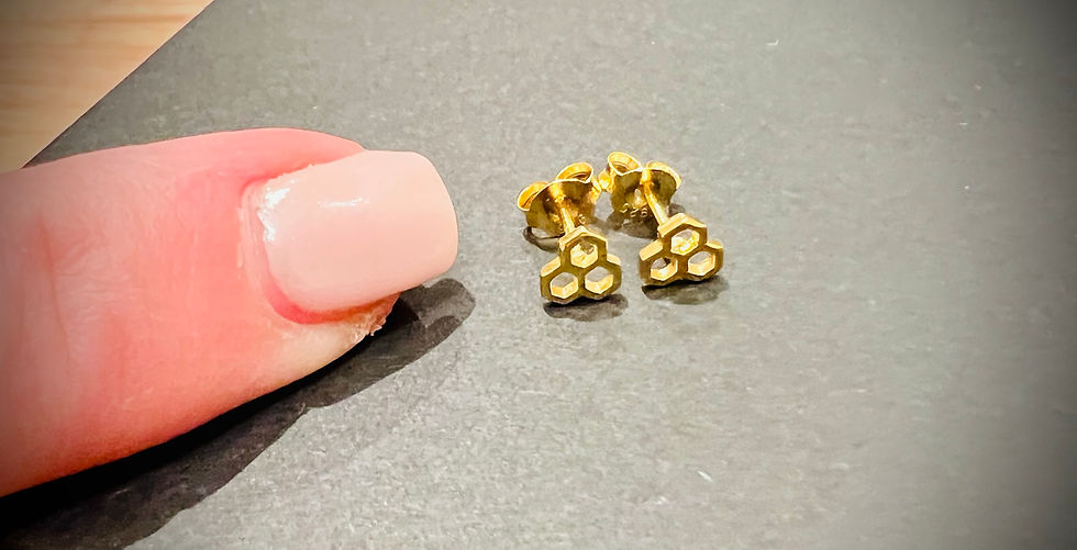 Thumbnail: cut out honeycomb cluster earrings