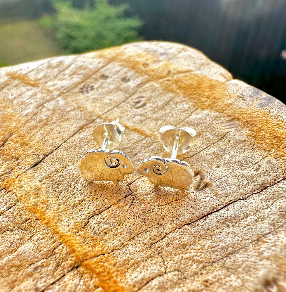Thumbnail: 'janice' the sheep studs - 925 sterling silver earrings