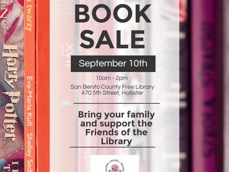 Book Sale on Saturday, September 10th