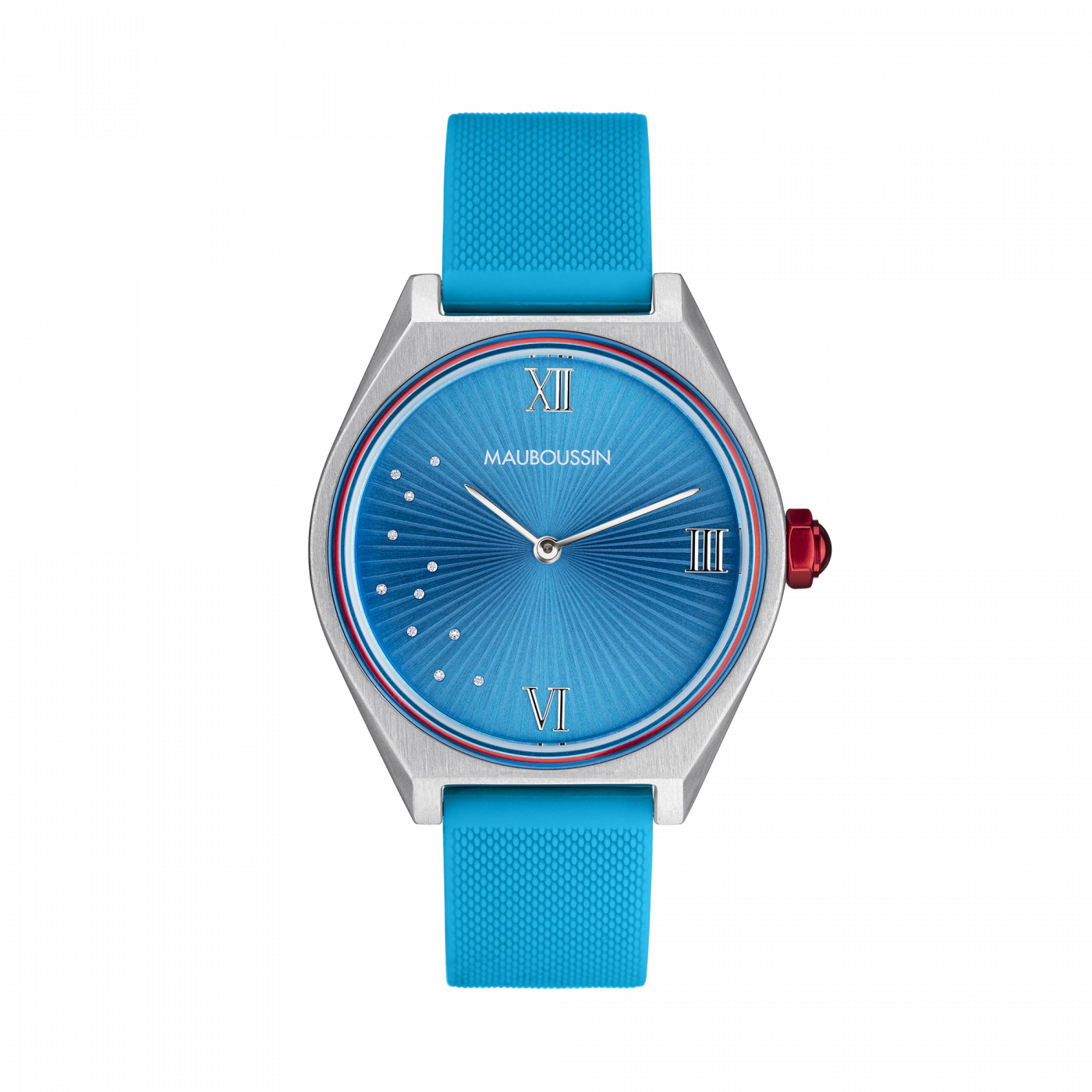 Montre Elle a mis le Feu bleue vif