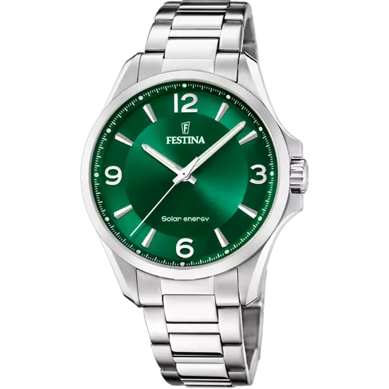 Montre FESTINA SOLAR fond vert