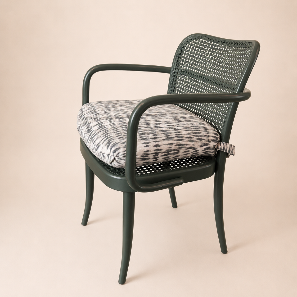 Vintage Thonet Armchair with Custom Cushion
