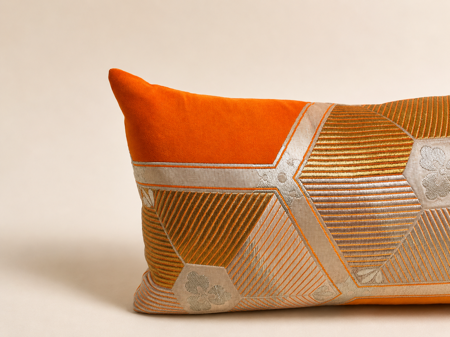Kimono Orange Obi Pillow