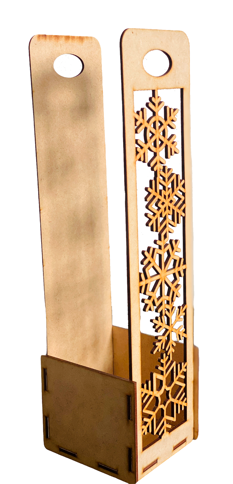 Miniatura: Porta Vino Para Botella | MDF 3mm | Copos De Nieve | Sin Botella