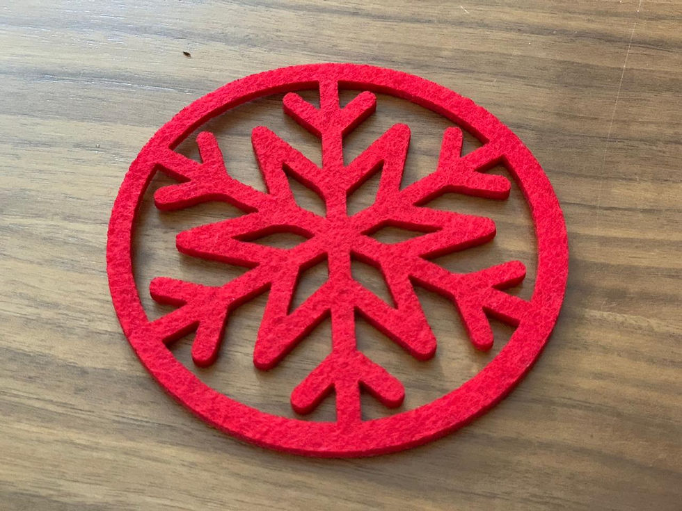 Portavasos copo de nieve fieltro 3mm 6 pzas.