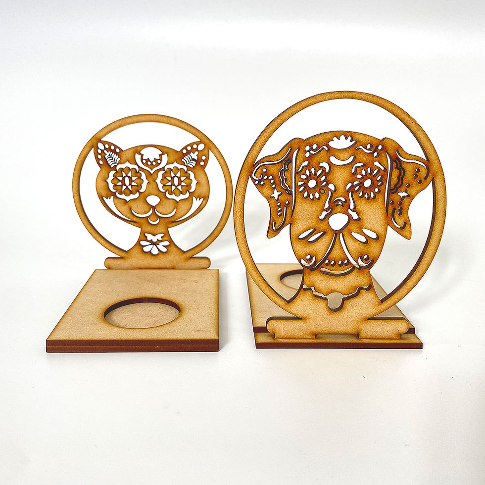 Miniatura: Portavelas MDF Decoración Día de Muertos