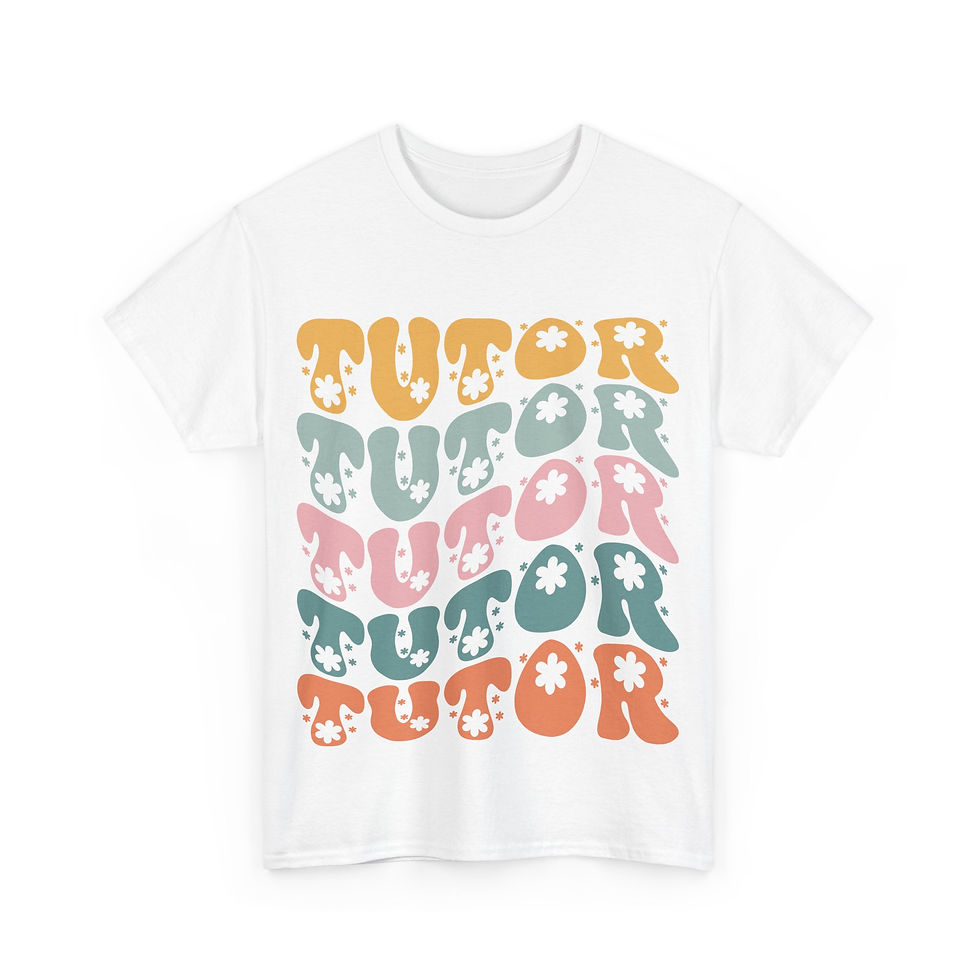 Thumbnail: Playful Tutor Graphic Tee - Unisex Heavy Cotton T-Shirt for Educators