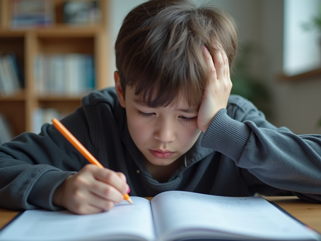 student struggling with homework