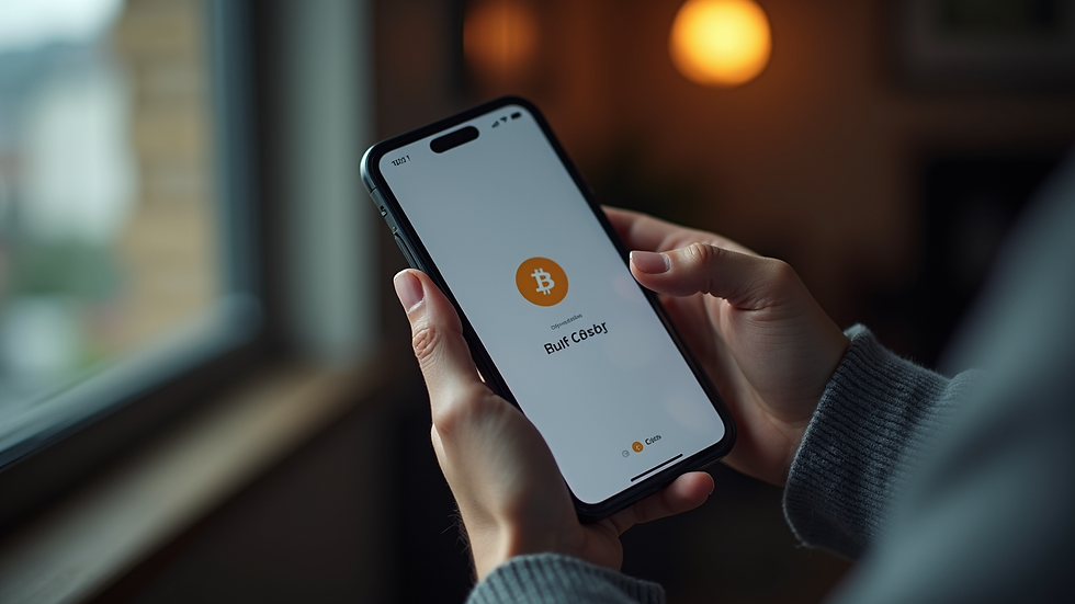 Close-up view of a person holding a smartphone with a crypto wallet app open