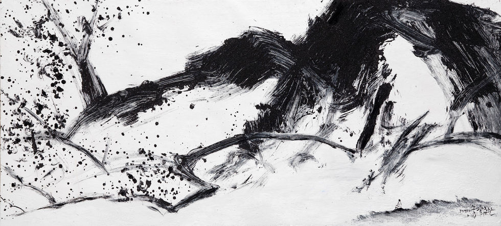 그대가 꽃인줄모르고 2013 유화에 혼합재료 244x122.5