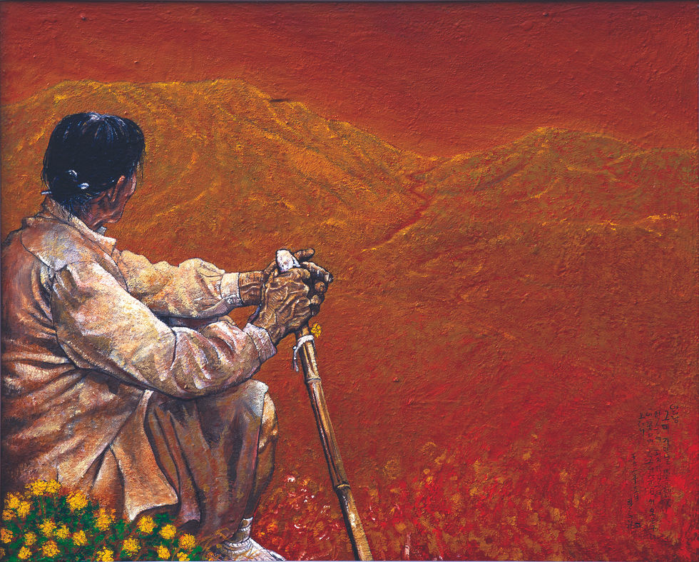 이 꽃 지면 그대 체일이 오는구려 Oil on Canvas 130x162