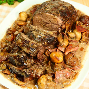 Rôti de sanglier aux châtaignes et à la crème