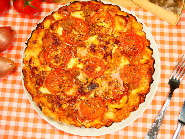 Pizza au jambon et au St-Nectaire