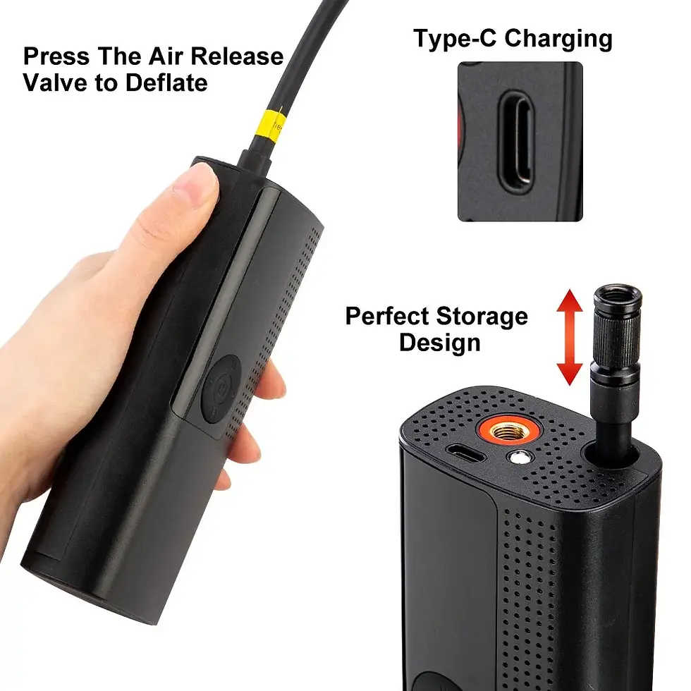 Thumbnail: Portable Electric Car Inflator Air Pump 12v 120psi Rechargeable