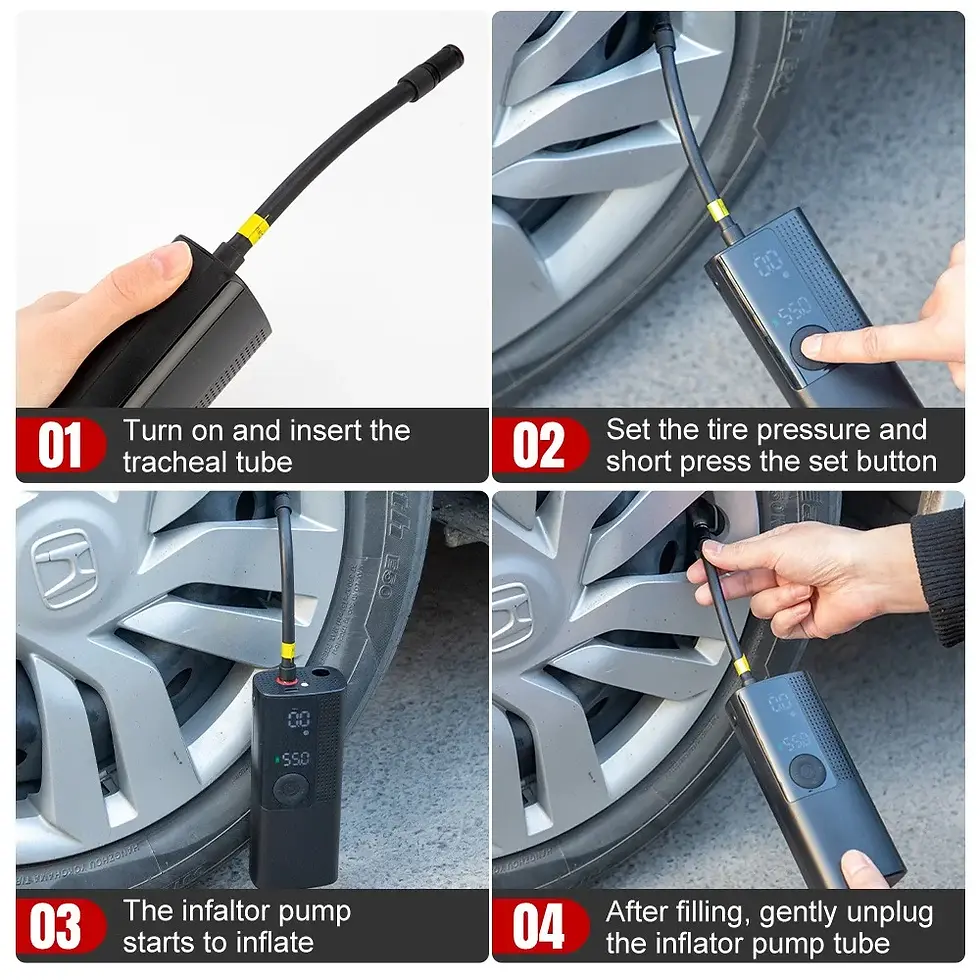 Thumbnail: Portable Electric Car Inflator Air Pump 12v 120psi Rechargeable