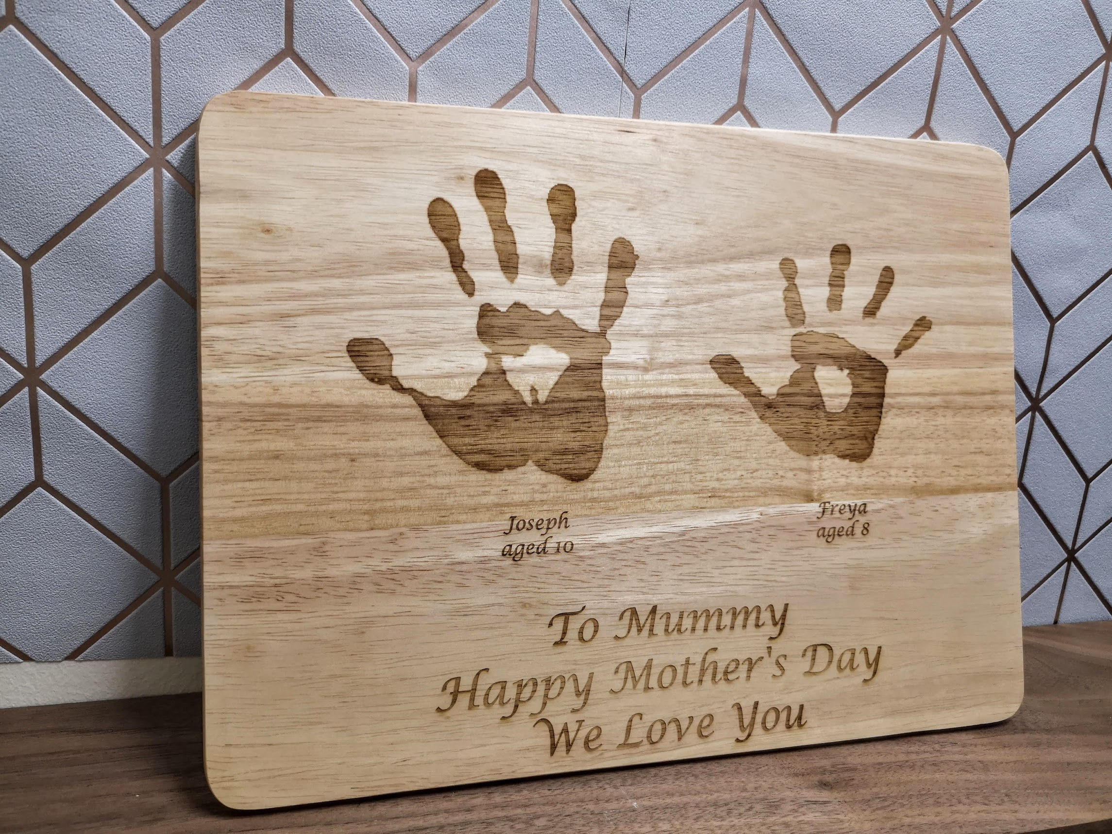 Personalised, Engraved, Chopping Board - Family Handprints