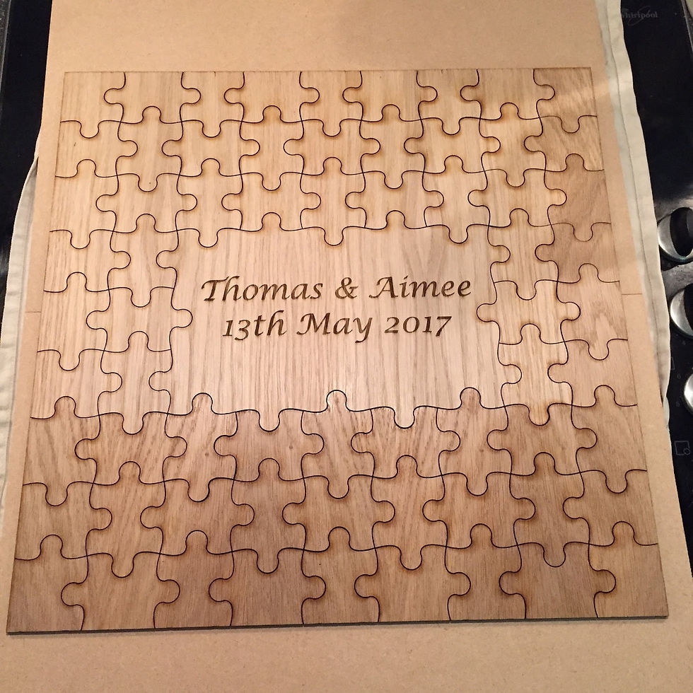 Thumbnail: Jigsaw Design, Wooden Wedding Guest Book