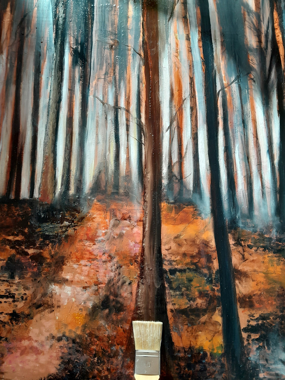 Thumbnail: 'Copper Wood' Original Oil Painting EXHIBITING AT BRICKLANE GALLERY **SOLD *****