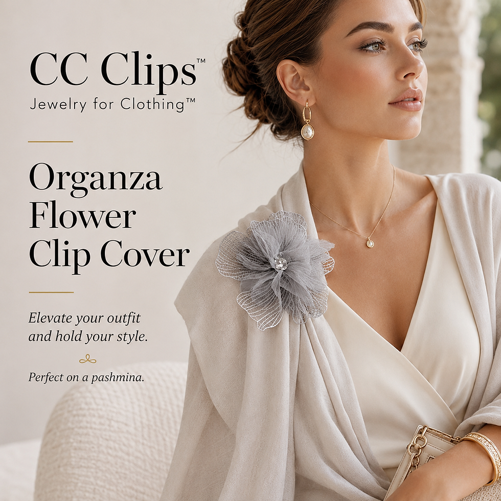 Thumbnail: Organza Flower CC Clip Cover – Jewelry for Clothing™