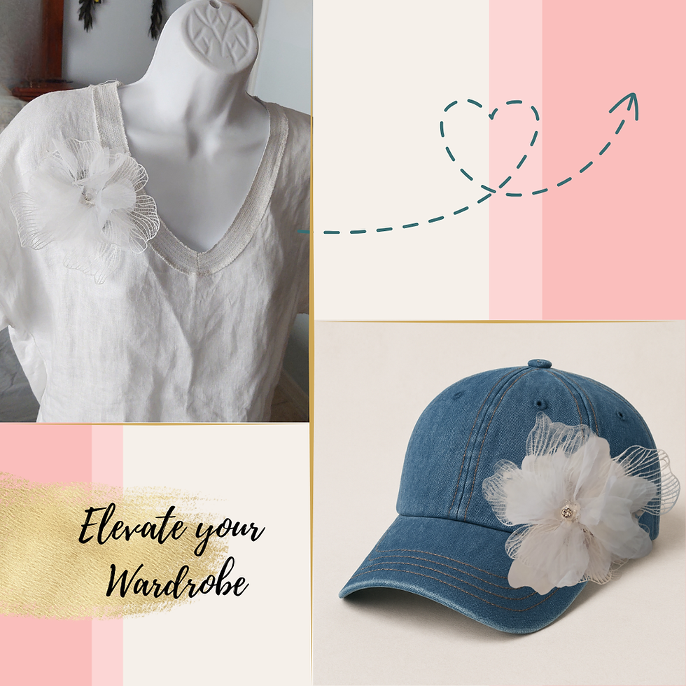 Thumbnail: Organza Flower with Rhinestone Center
