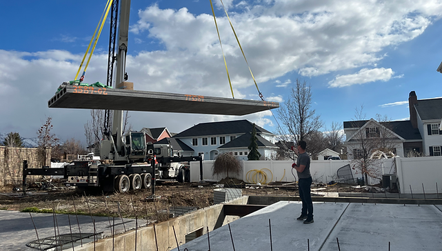 Placing precast concrete slabs in Lindon Utah