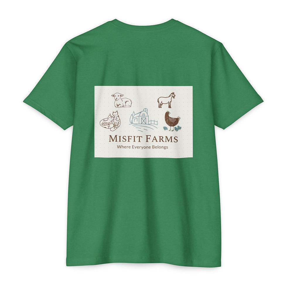 Thumbnail: Misfit Farms Chicken T-Shirt — 'Misfit Farms' Logo Farm Life Tee