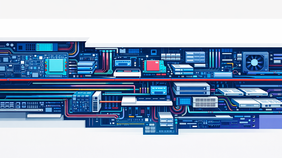 Abstract image of complex computer systems
