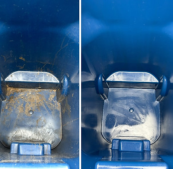 Before and after trash bin cleaning