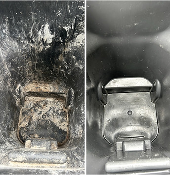Before and after trash bin cleaning