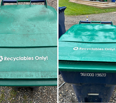 Before and after trash bin cleaning