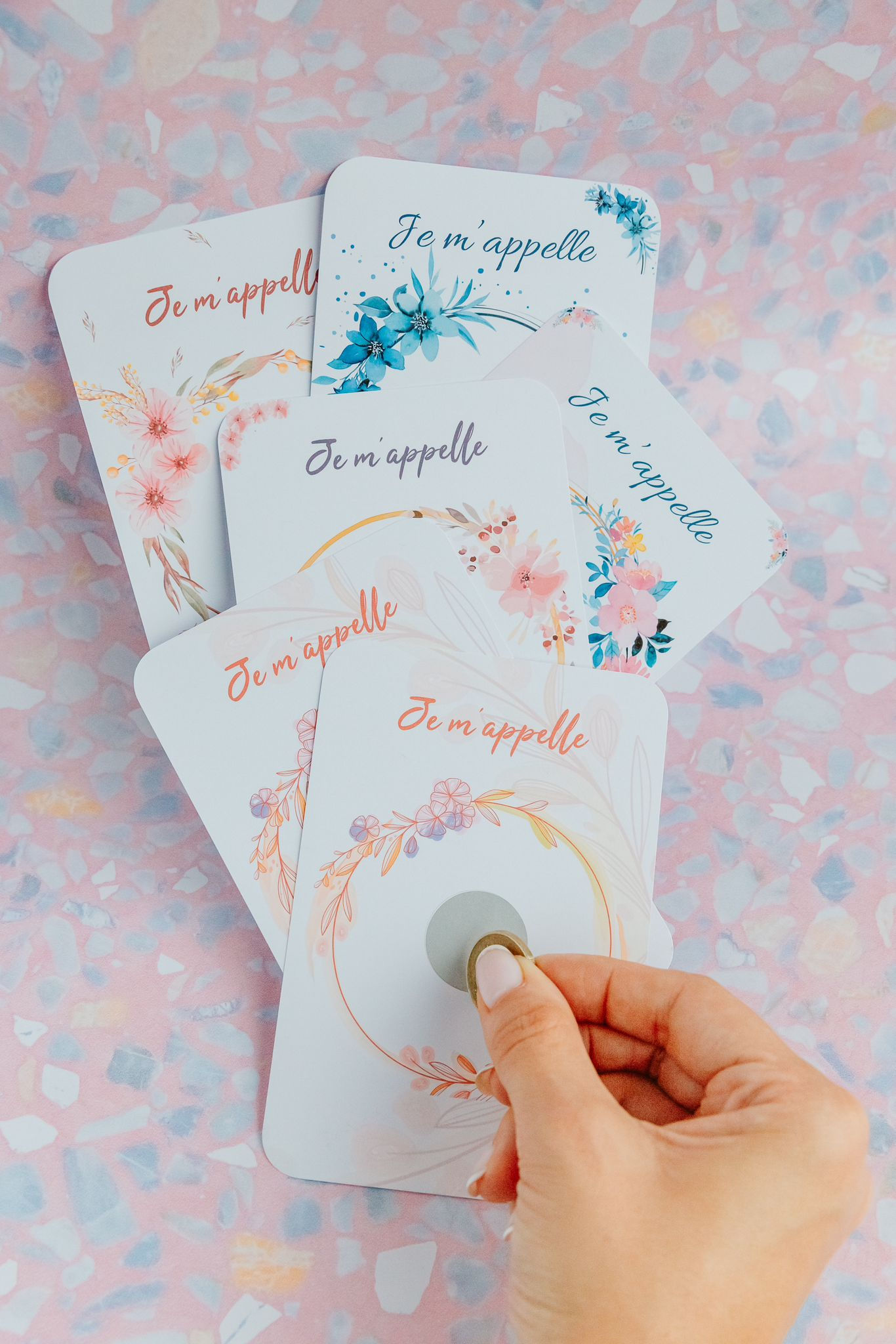 Lot de 4 cartes à gratter Annonce Prénom de Bébé