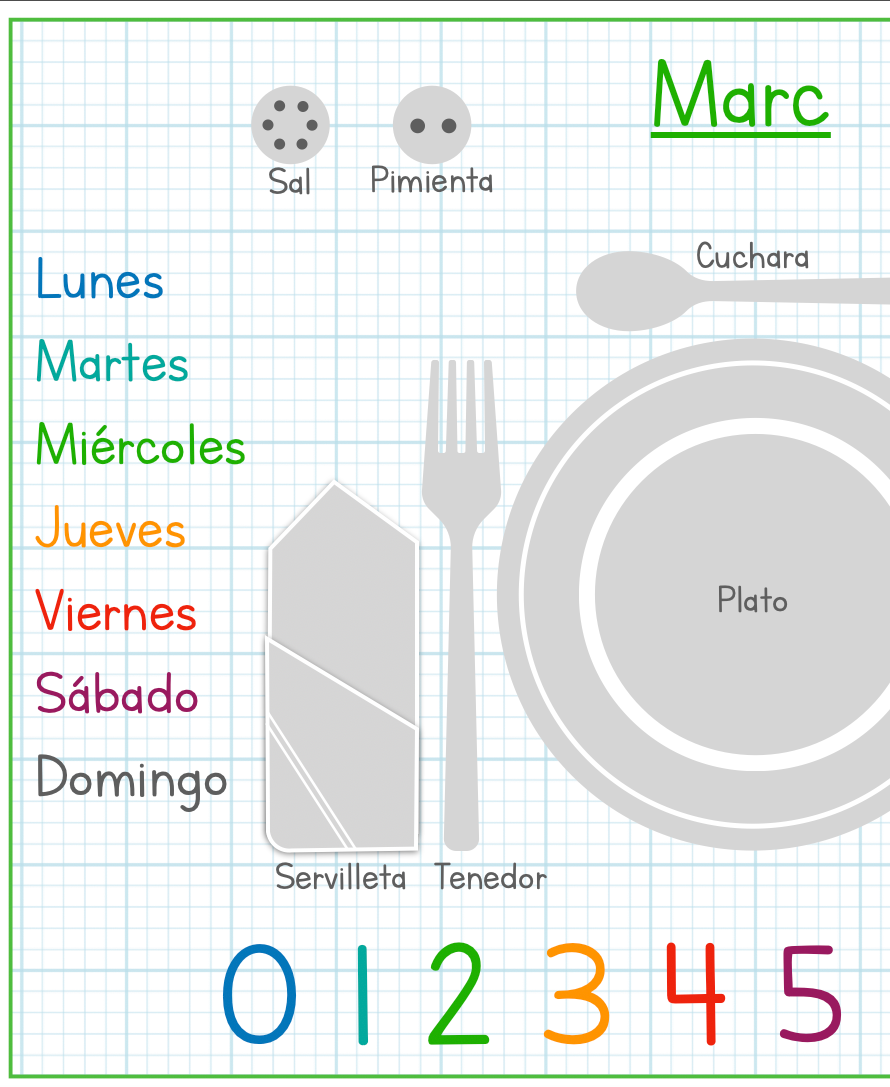 Miniature : Set de table ESPAGNOL personnalisé