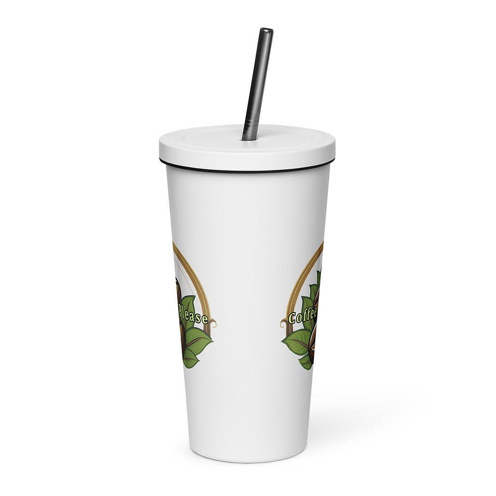 Thumbnail: Coffee Me Please Insulated Tumbler with a straw