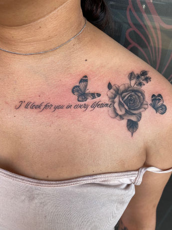script & lettering tattoo