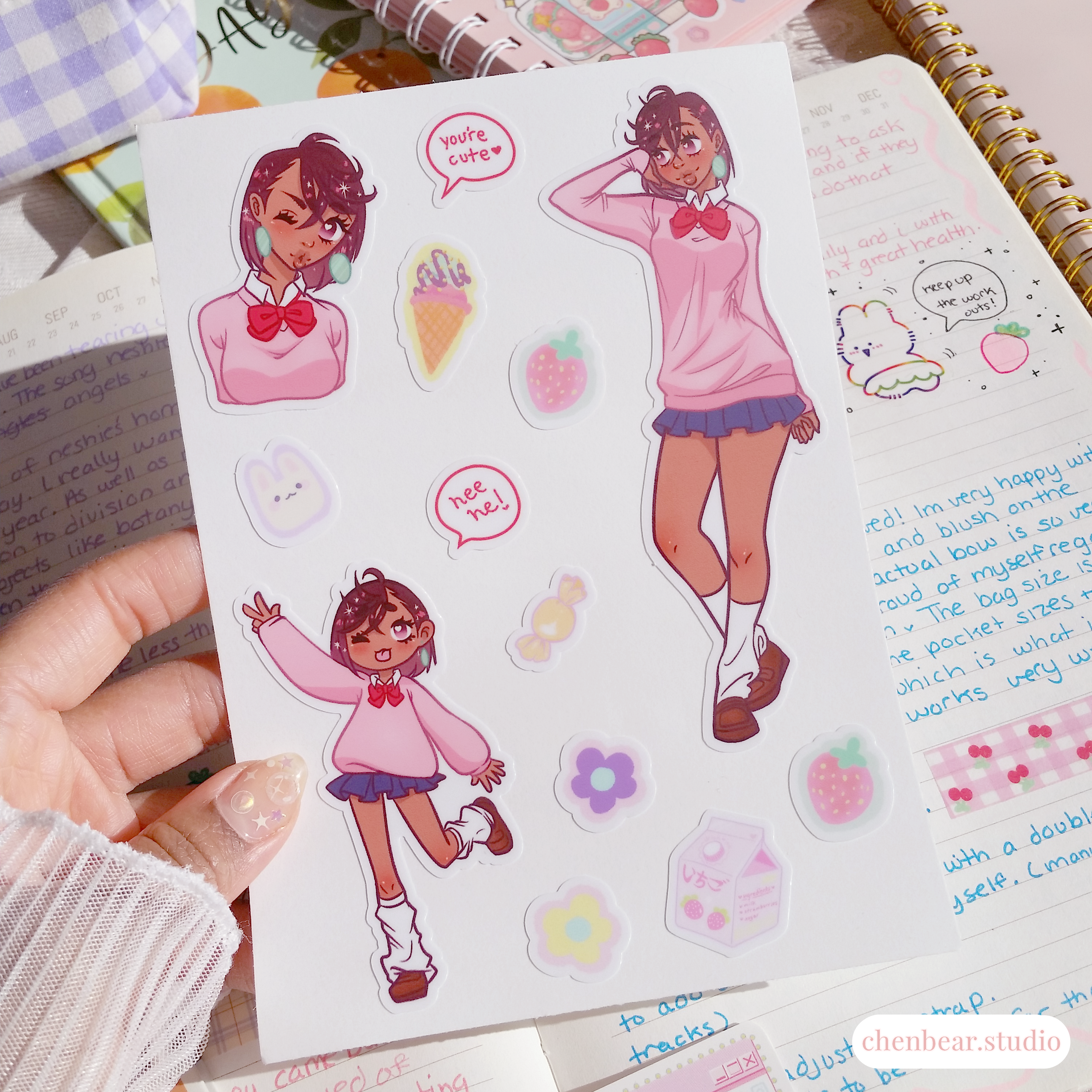 momo the cutie - sticker sheet