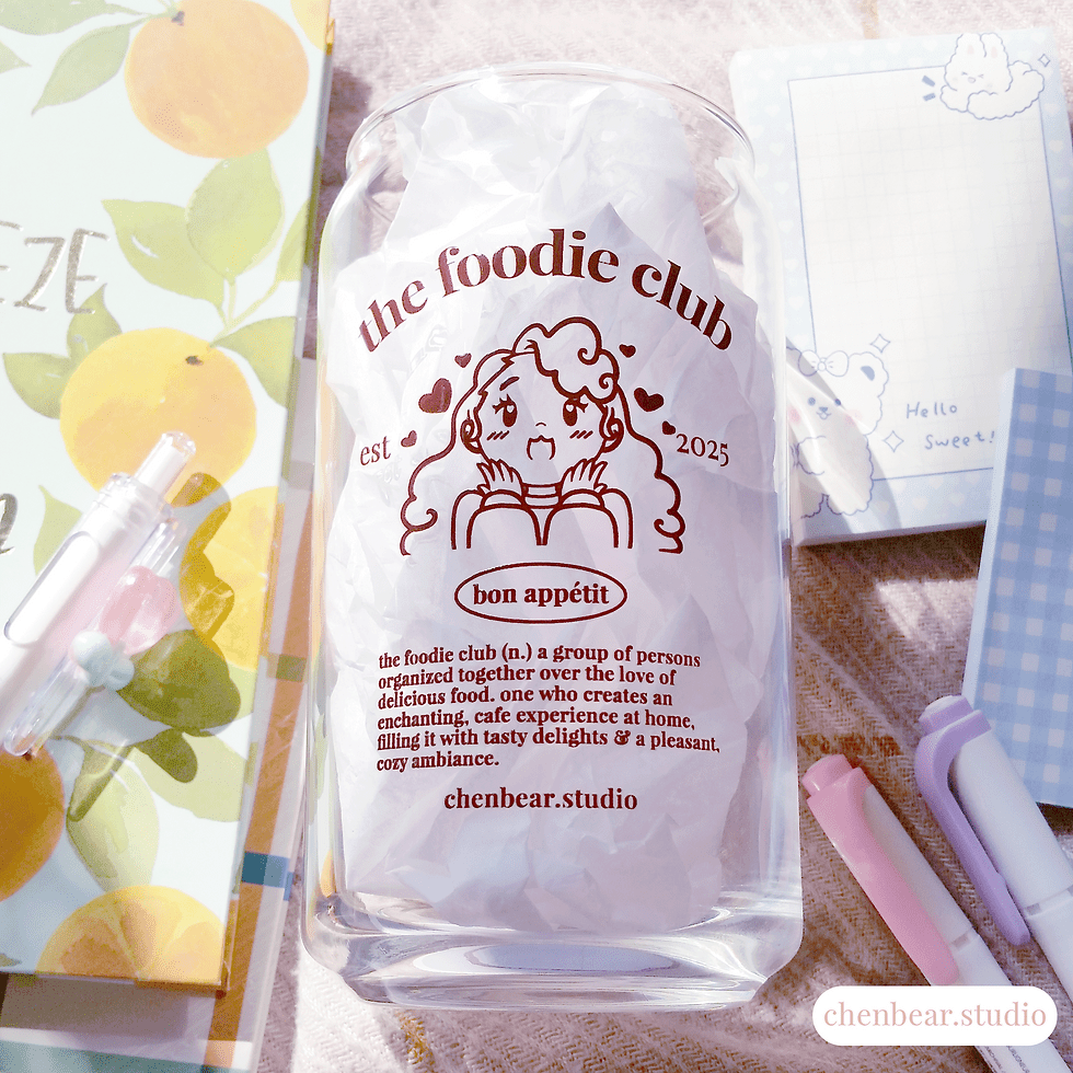 Thumbnail: "the foodie club" ♡ glass can cup
