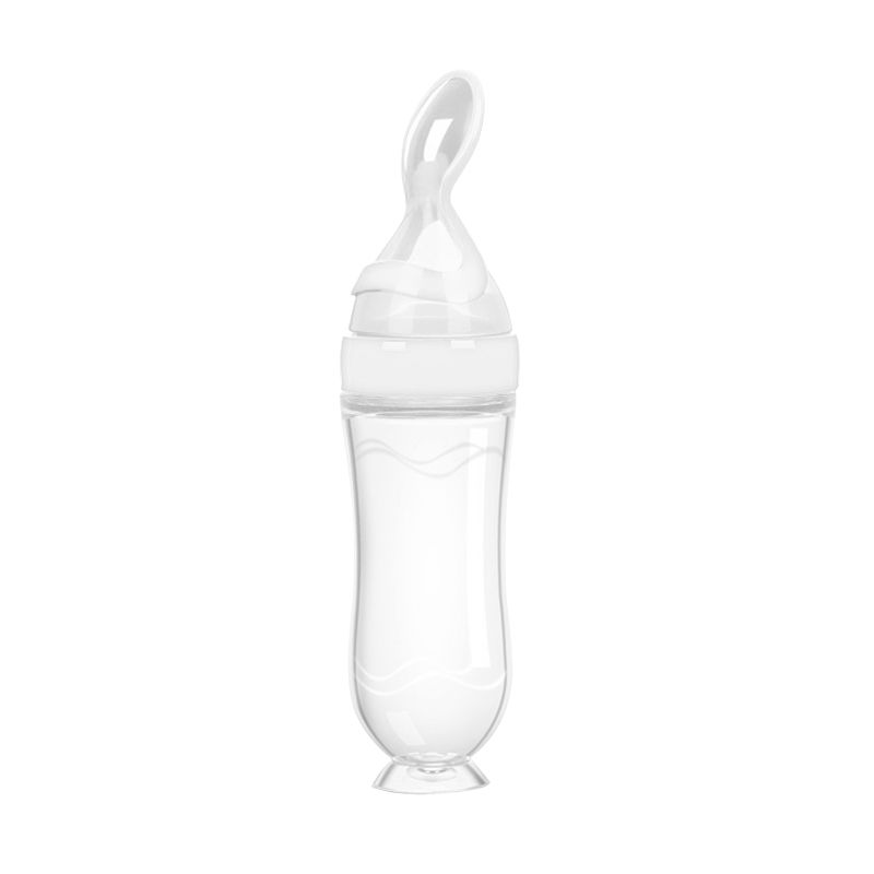 Miniatura: Safe Useful Silicone Baby Bottle With Spoon Food Supplement Rice Cereal Bottles 