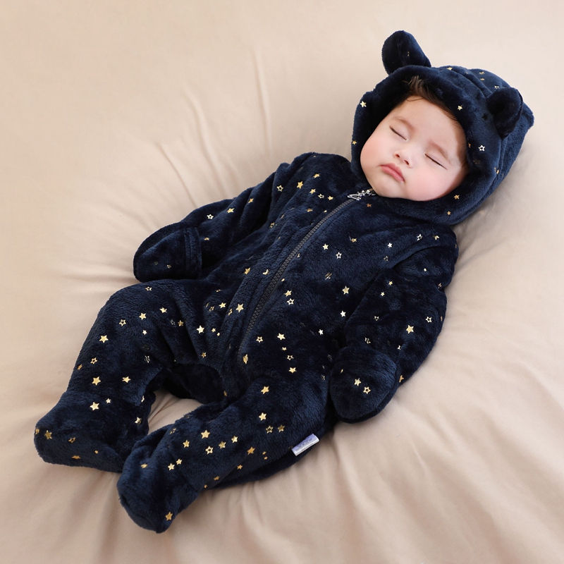 Miniatura: Soft Newborn Baby Clothes Flannel Autumn Winter Baby Boys Girls Jumpsuit Cartoon