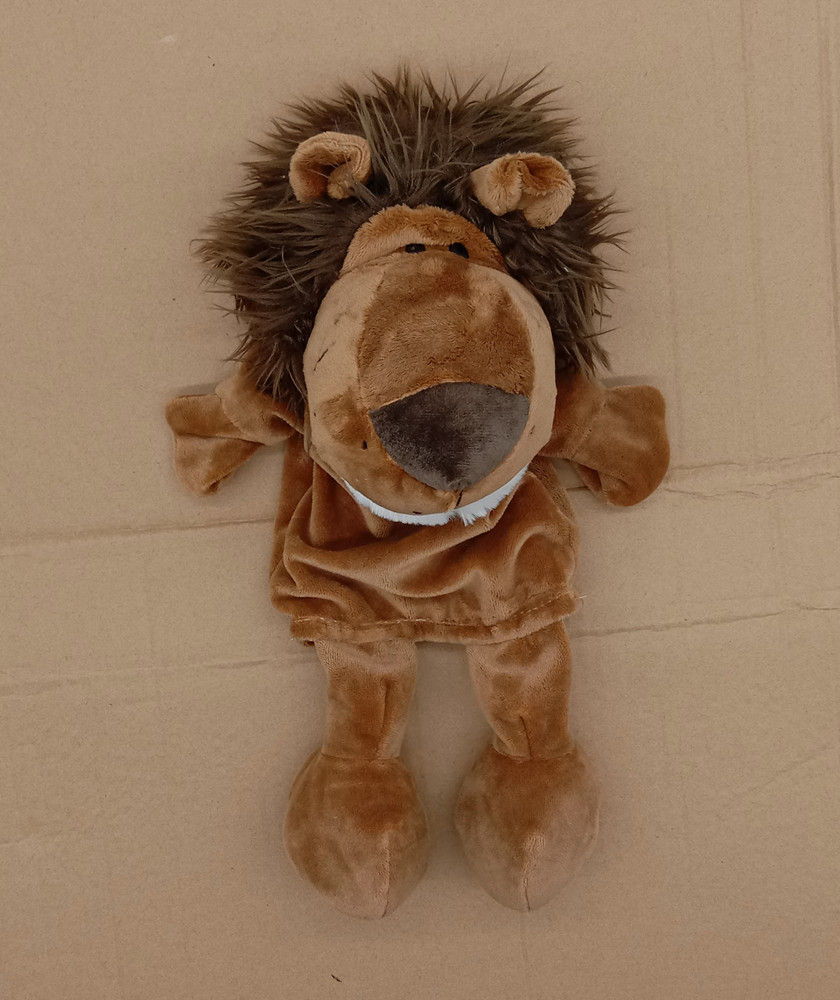 Miniatura: 35cm Cartoon Animal Hand Puppet Parent-child Game Doll Lion Elephant Pig Appease